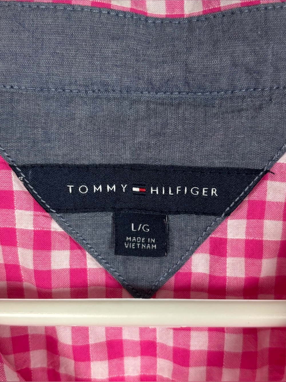 Tommy Hilfiger Top Button Up Pink White Gingham Sleeveless Size Large Preppy - Picture 4 of 6